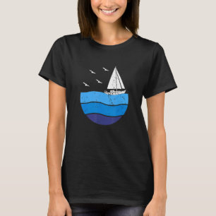 Sailor Sailboat Sunset Boat Captain Sailing T-Shirt
