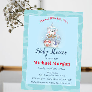 Sailor,Sea,Ahoy It's a BOY Baby Shower Invitation
