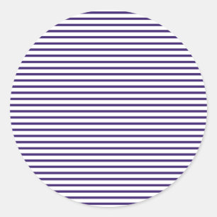 Sailor Stripes - Navy Blue and White Classic Round Sticker