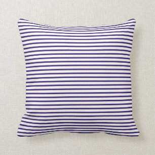 Sailor Stripes - Navy Blue and White Throw Pillow