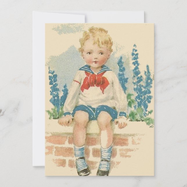Sailor Suit Boy Invitation à la fête d'anniversair (Devant)