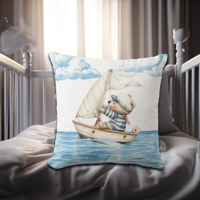 Sailor Teddy Bear Throw Pillow (Creator Uploaded)