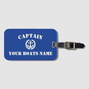 Sailors boat name and captain luggage tag