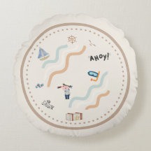 Sailor's Dream Nursery Round Pillow