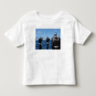 Sailors fire a gun salute during a burial-at-se toddler t-shirt