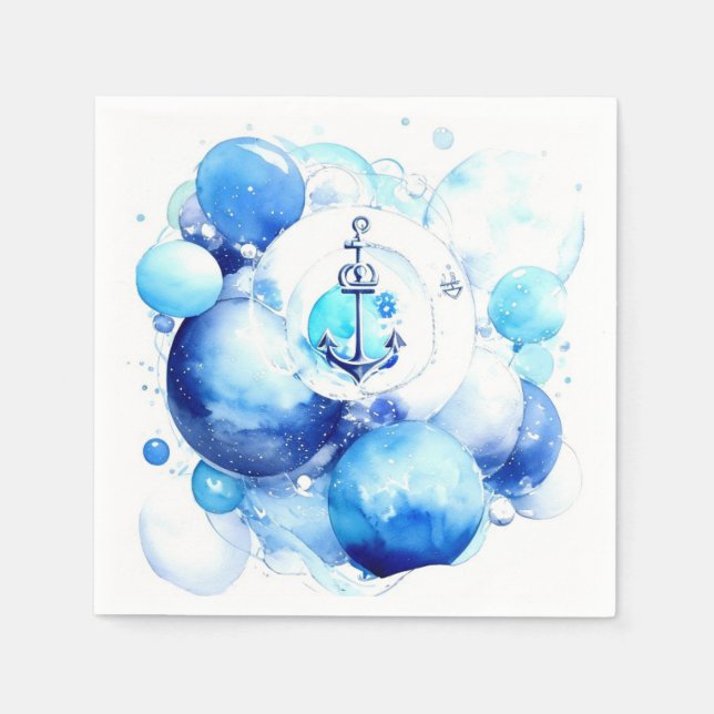 Sailor's Journey Nautical Boy Baby Shower Napkin (Front)