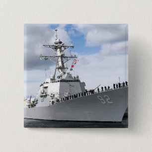 Sailors man the rails 2 inch square button