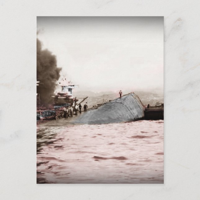 Sailors on a Capsized Ship Postcard (Front)