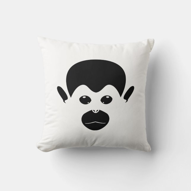 Saimiri Monkey Throw Pillow (Front)
