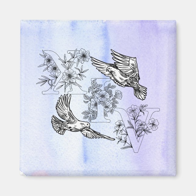 Saint 14 Dove Magnet (Front)