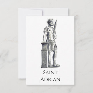 Saint Adrian Black and White Holy Card