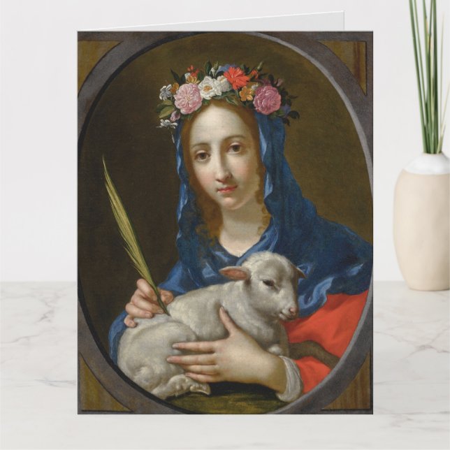 Saint Agatha avec carte de prière (Devant)