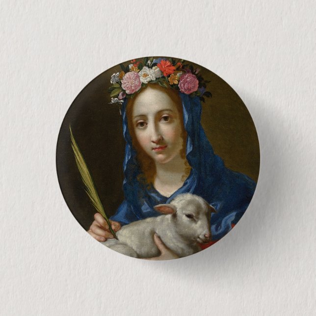 Saint Agatha (by Cesare Dandini) 1 Inch Round Button (Front)