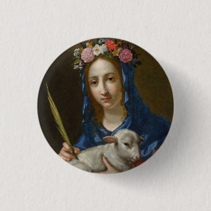 Saint Agatha (by Cesare Dandini) 1 Inch Round Button
