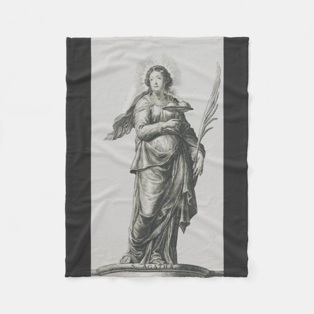 Saint Agatha of Sicily Fleece Blanket (Front)