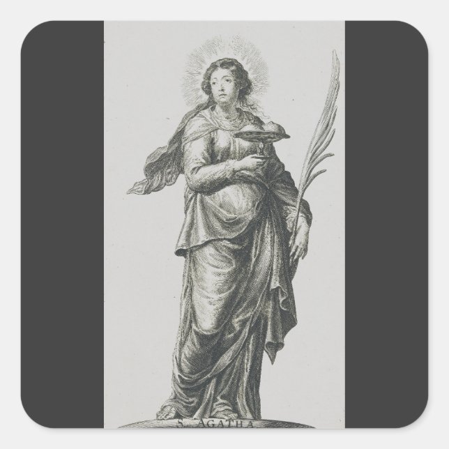 Saint Agatha of Sicily Square Sticker (Front)