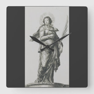 Saint Agatha of Sicily Square Wall Clock