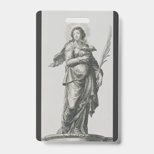 Saint Agatha of Sicily Volcanic Grace Art Badge (Front)