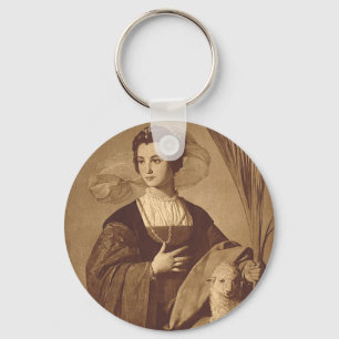 Saint Agnes by Alonso Cano Keychain