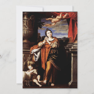 Saint Agnes by Domenico Zampieri Holiday Card