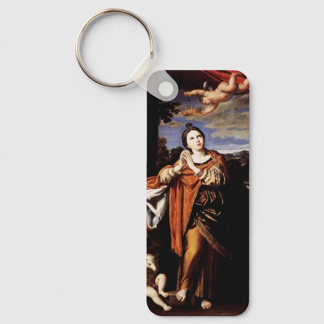 Saint Agnes by Domenico Zampieri Keychain (Front)