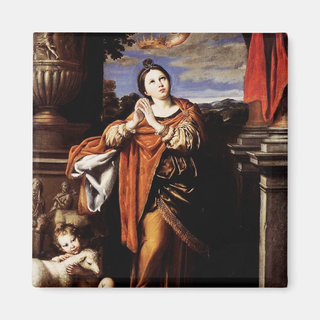 Saint Agnes by Domenico Zampieri Magnet (Front)