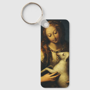 Saint Agnes by Orsola Maddalena Caccia Keychain