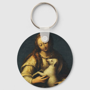 Saint Agnes by Orsola Maddalena Caccia Keychain