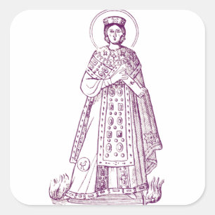 Saint Agnes of Rome greek mosaic Square Sticker