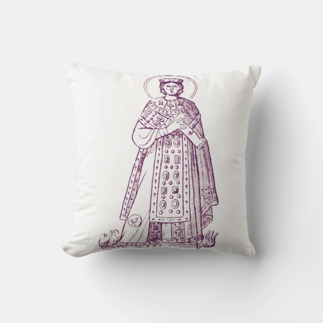 Saint Agnes of Rome greek mosaic Throw Pillow (Front)