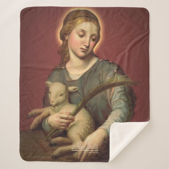 Saint Agnes of Rome Sherpa Blanket (Front)