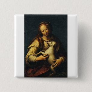 Saint Agnes Pure Witness of Christ 2 Inch Square Button
