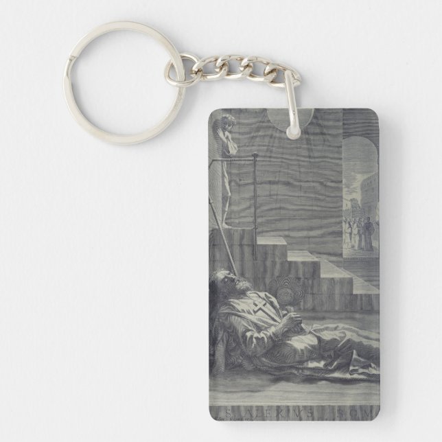 Saint Alexius of Rome Sacred Humility Art Keychain (Front)