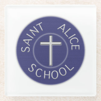 Saint Alice School Traditional Patch Glass Coaster