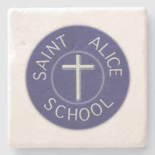 Saint Alice School Traditional Patch Stone Coaster