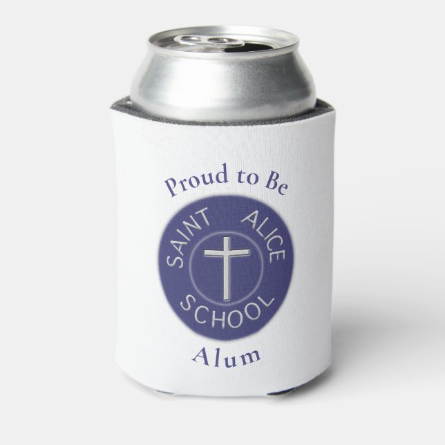 Saint Alice Traditional Patch Proud to Be Alum Can Cooler (Can Back)