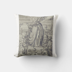Saint Amand bishop of Tongeren-Maastricht Throw Pillow