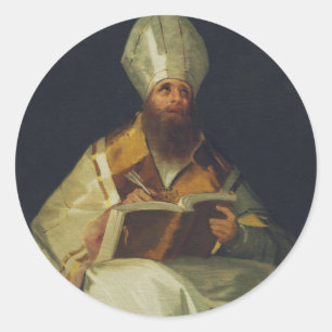 Saint Ambrose by Francisco de Goya Classic Round Sticker