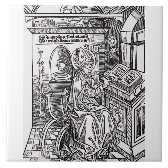 Saint Ambrose of Milan Tile (Front)