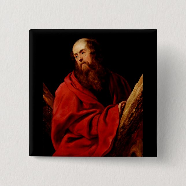 Saint Andrew by Peter Paul Rubens 2 Inch Square Button (Front)