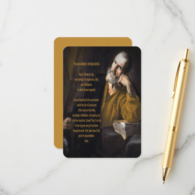 Saint Andrew Christmas Novena Enclosure Card (Front/Back In Situ)
