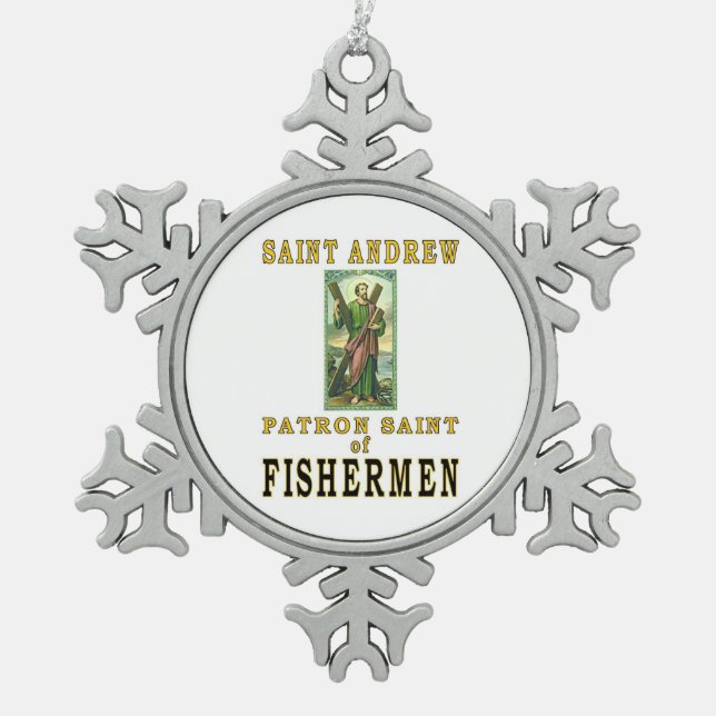 SAINT ANDREW SNOWFLAKE PEWTER CHRISTMAS ORNAMENT (Front)