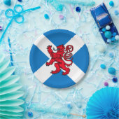 Saint Andrew's Cross Scottish Flag & Lion Rampant Paper Plate (Party)