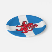Saint Andrew's Cross Scottish Flag & Lion Rampant Paper Plate (Angled)