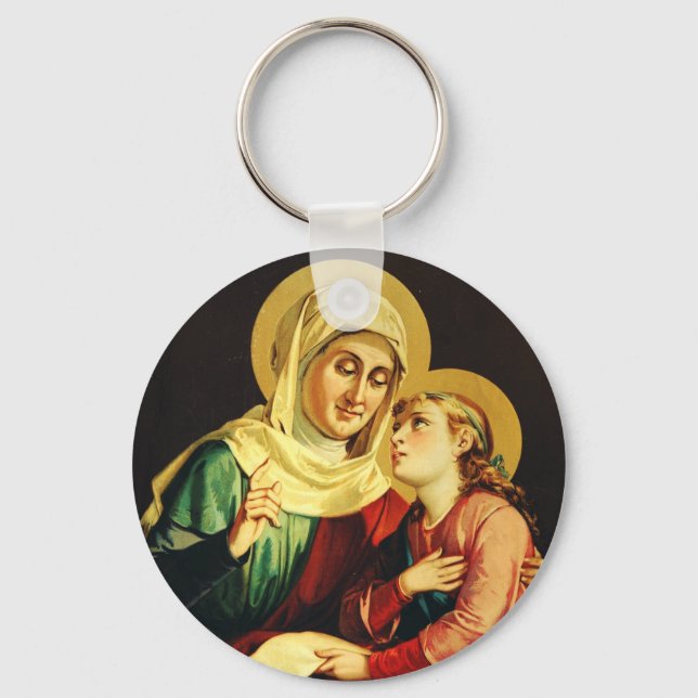 Saint Ann and Virgin Mary Keychain (Front)