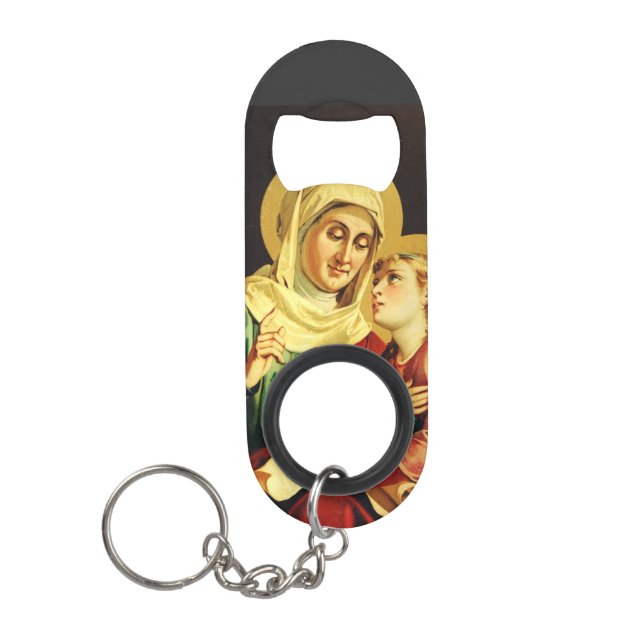 Saint Ann and Virgin Mary Keychain Bottle Opener (Front)