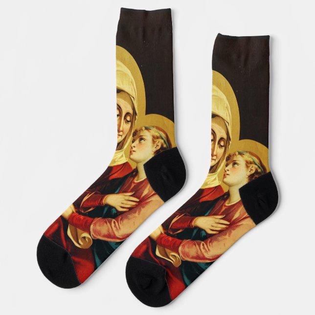 Saint Ann and Virgin Mary Socks (Left)