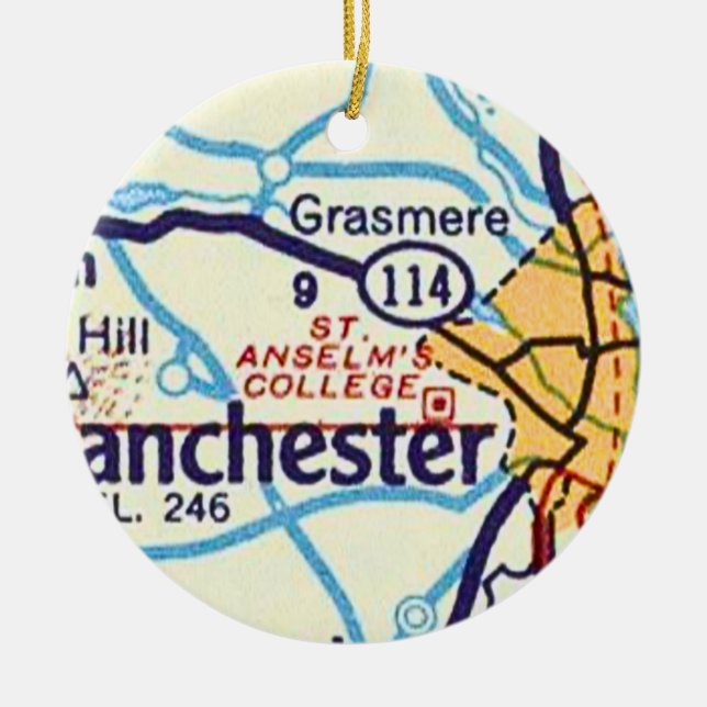 Saint Anselm College Map Ornament (Front)