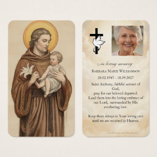 Saint Anthony Funeral Prayer Card