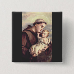 Saint Anthony of Padua 2 Inch Square Button